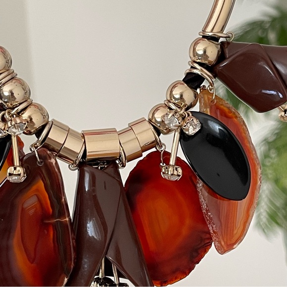 MaxMara Weekend Agate Stone Statement Necklace - Picture 4 of 13
